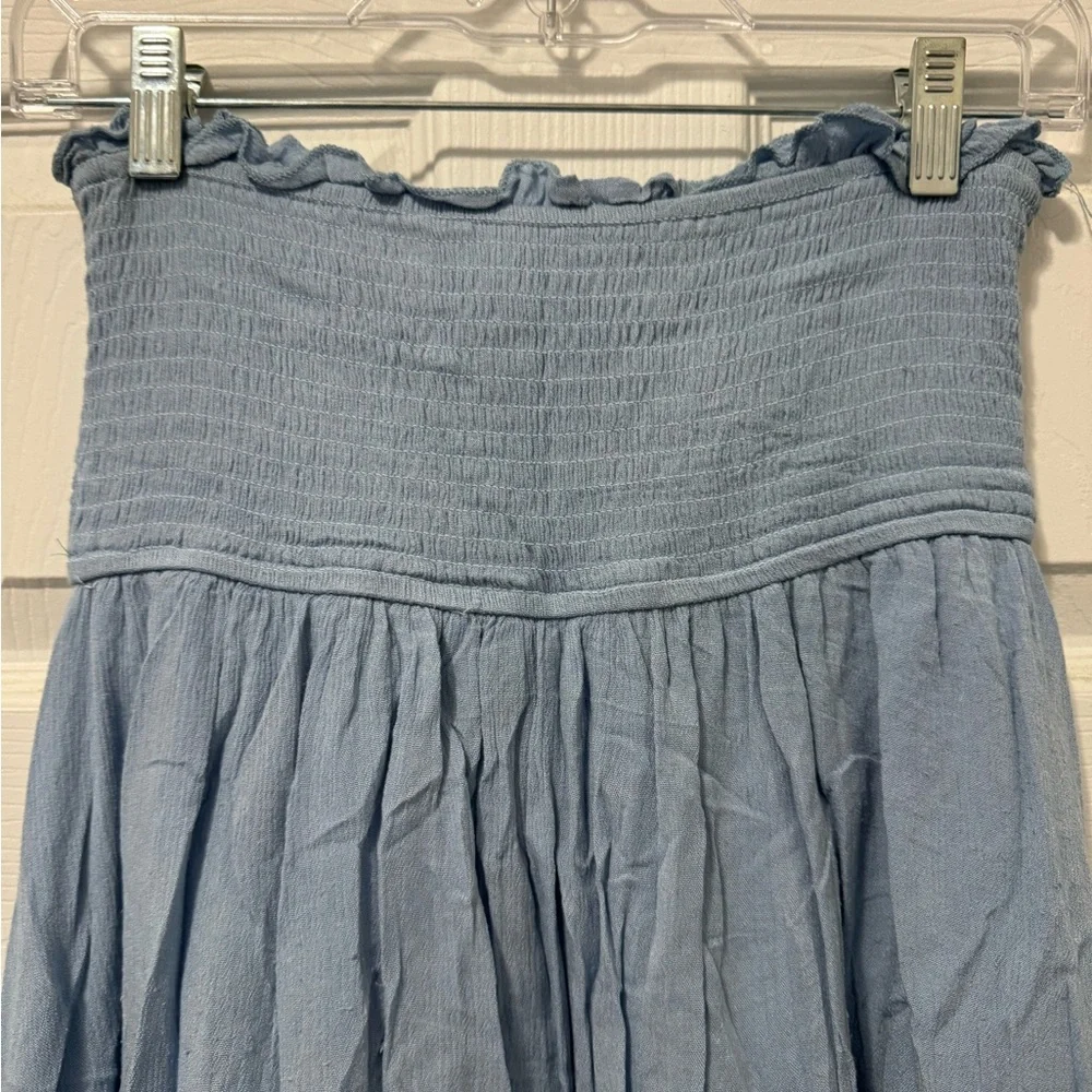 Blue Strapless Mini Dress - Picture 4 of 5